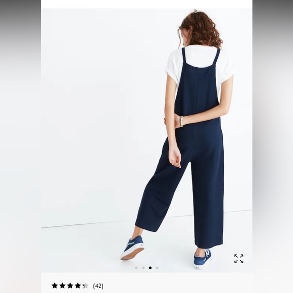 madewell texture and thread tie strap overalls - deep navy - Picture 3 of 9